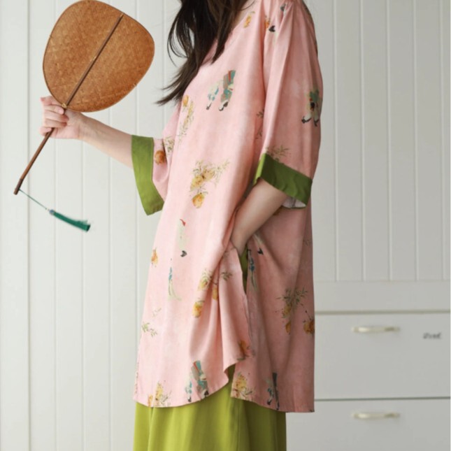 Cotton Silk Family 2025 New Chinese Style Cotton Silk Pajamas for Women, Wearable Outside, National Style Home Clothing, Retro Artificial Cotton Set Cotton Silk Family 2025 New Chinese Style Cotton Silk Pajamas for Women, Wearable Outside, National Style Home Clothing, Retro Artificial Cotton Set