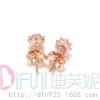 Nydila Panjia 1-1 material earrings 20 autumn pink gemstone shine crown earrings 288311c01