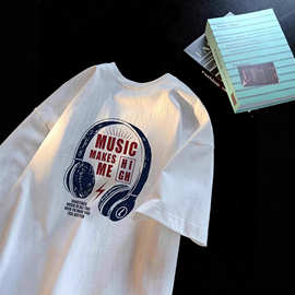 男童短袖t恤纯棉夏季2026新款酷帅中大童夏装痞帅宽松体恤上衣服T