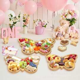 跨境实木创意托盘木质蝴蝶餐盘蘸料碟水果点心零食盘装饰摆件托盘