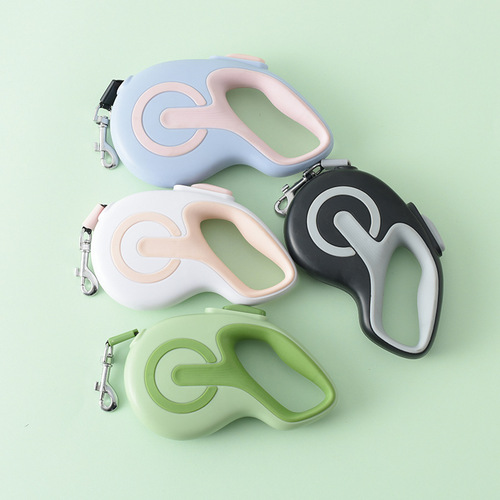 New pet tractor, dog leash, rubber-coated automatic retractable reflective dog chain, dog walking rope, outdoor supplies