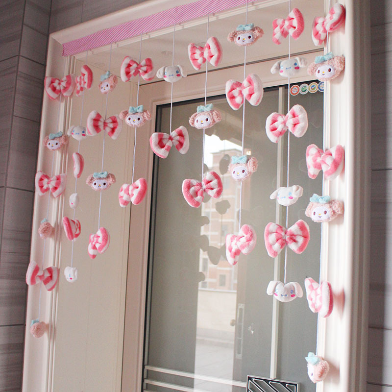 Jade Poodle White DIY Door Curtain Bedroom Kitchen Bathroom Door Curtain Shop Decoration Hole-Free Internet Red Partition Curtain
