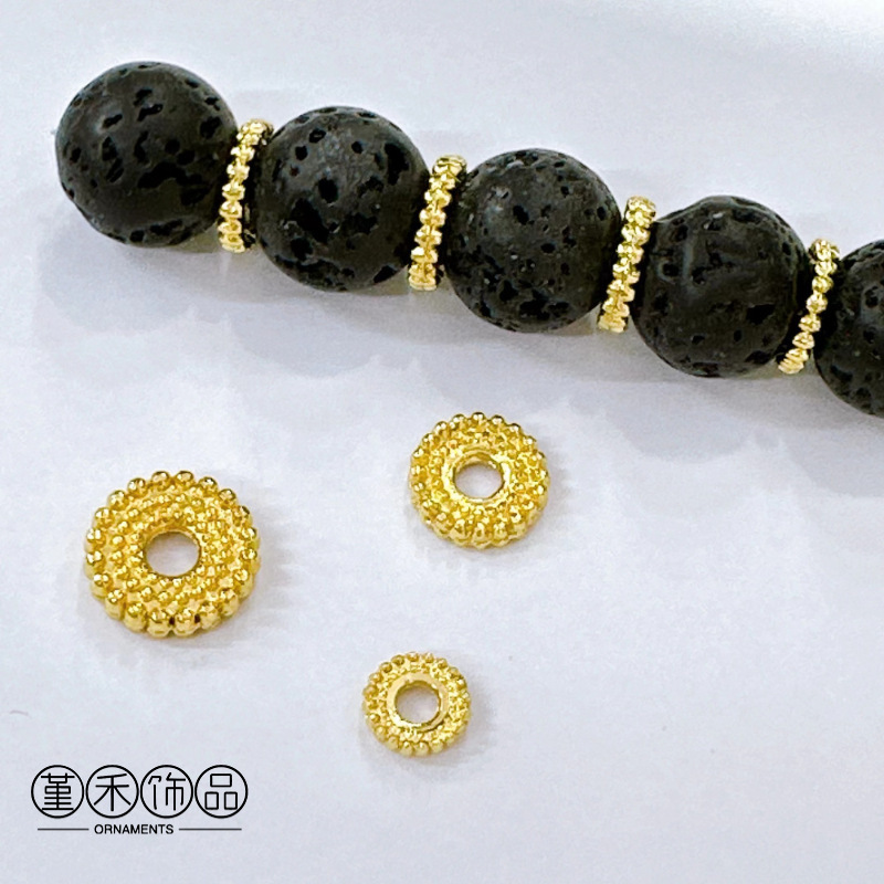 18K bag gold color spacer bead Golden gear edge loose bead bracelet beaded handmade diy jewelry accessories wholesale 18K bag gold color spacer bead Golden gear edge loose bead bracelet beaded handmade diy jewelry accessories wholesale