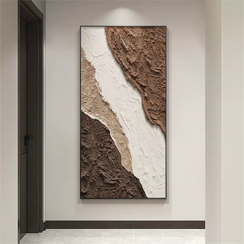 现代简约玄关装饰画客厅抽象肌理艺术高级感壁画入户过道走廊挂画