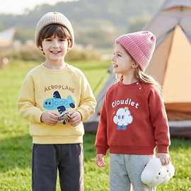 2025新款婴儿衣服休闲圆领加绒卫衣冬装秋冬儿童男童女宝保暖上衣