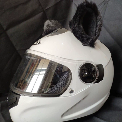 Motosiklet dəbilqələri — Ears Accessory for Motorcycles - pure-black-cat-ears