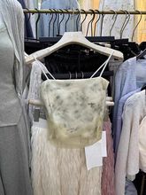 韩版2024夏季新款纯欲风扎染短款吊带背心+纯色针织开衫两件套凌