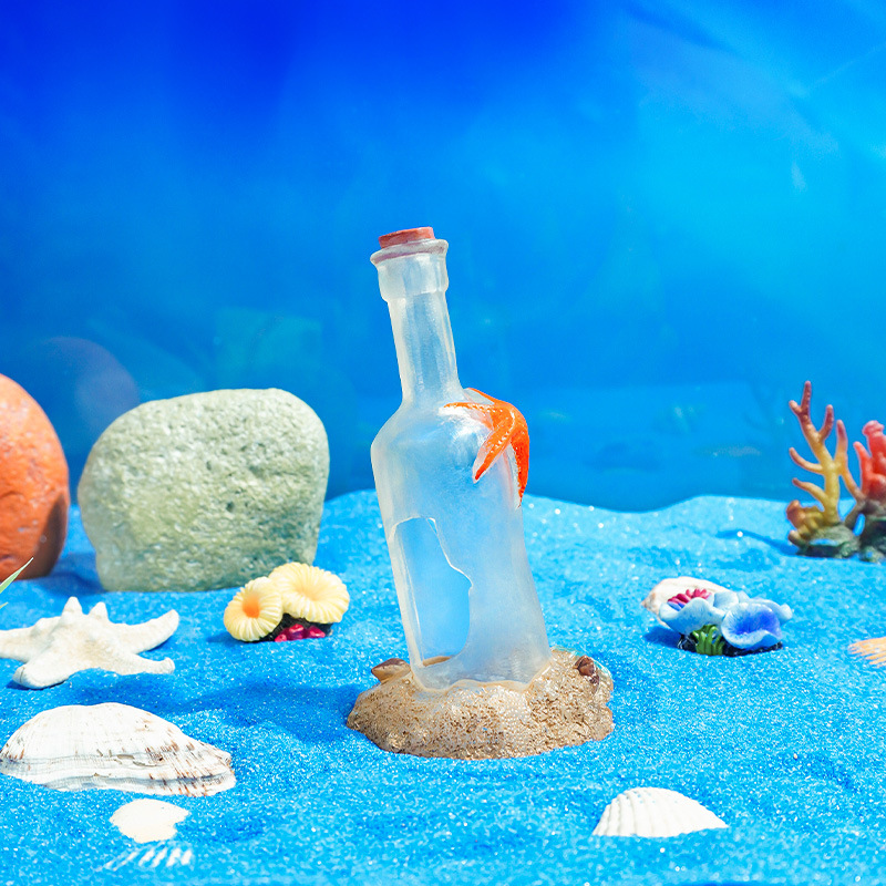 Nuevas decoraciones de paisajismo de peceras transfronterizas, botellas a la deriva, accesorios decorativos de acuarios, fondo sumergido, micro paisaje, estilo nórdico