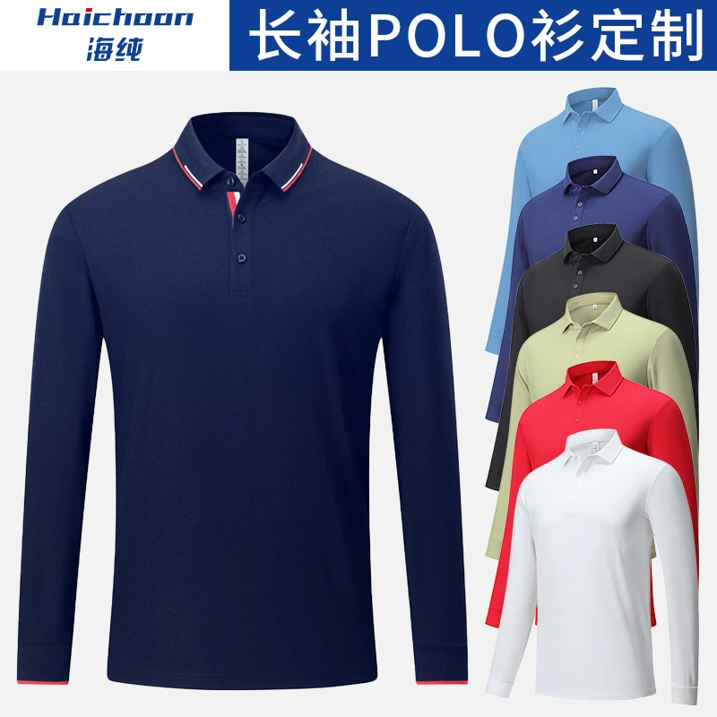 Высококачественный отворот с длинными рукавами рубашка поло на заказ рабочая одежда повседневная корпоративная культурная рубашка футболка с вышитым логотипом