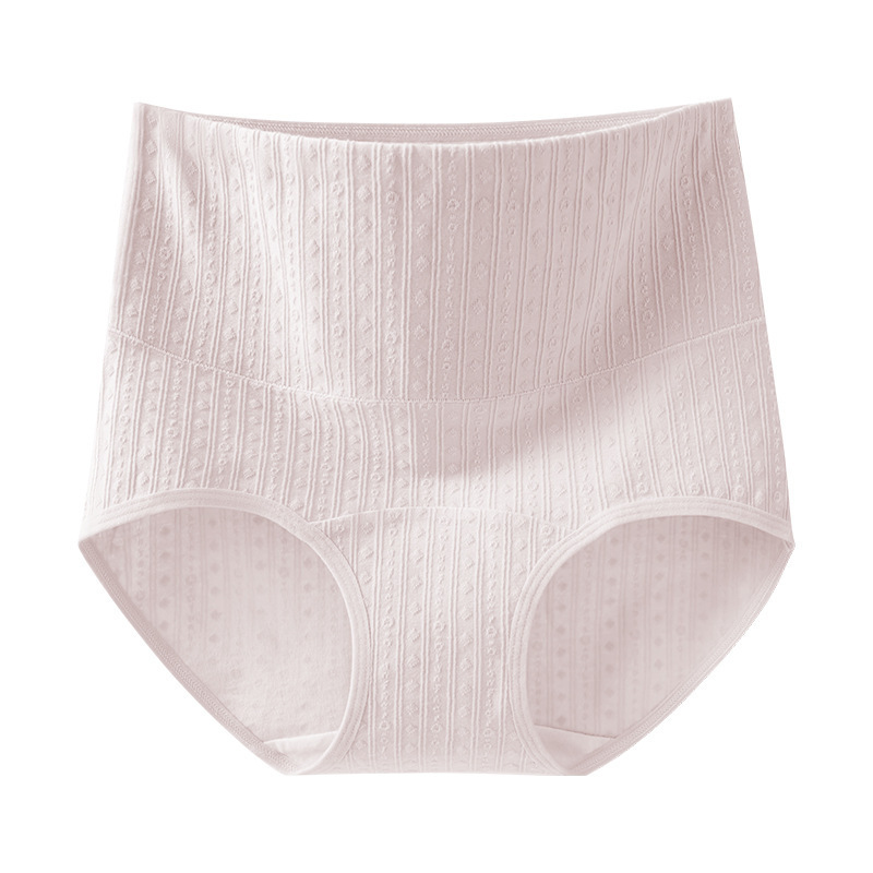 7A Bacteriostatic Raw Cotton High Waist Pure Cotton Underwear Women's Long Pure Cotton Crotch Belly Wrong Hip Women's plus size Without Hip Triangle