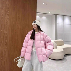 鸭绒服泡芙轻柔圆领面包服羽绒服女冬季新款短款韩版宽松时尚外套