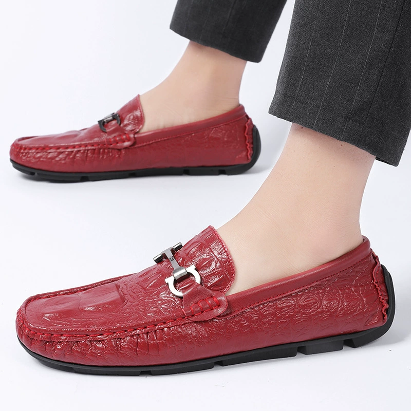 Мужские туфли 7766 Doudou Shoes Driving Shoes Весенний комплект Цветочные Крустированные корона круиз кожаные плоские ленты Легкие кожаные повседневные туфли