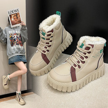 韩版百搭ins加绒高帮小白鞋女2024冬季学生板鞋舒适保暖休闲鞋女