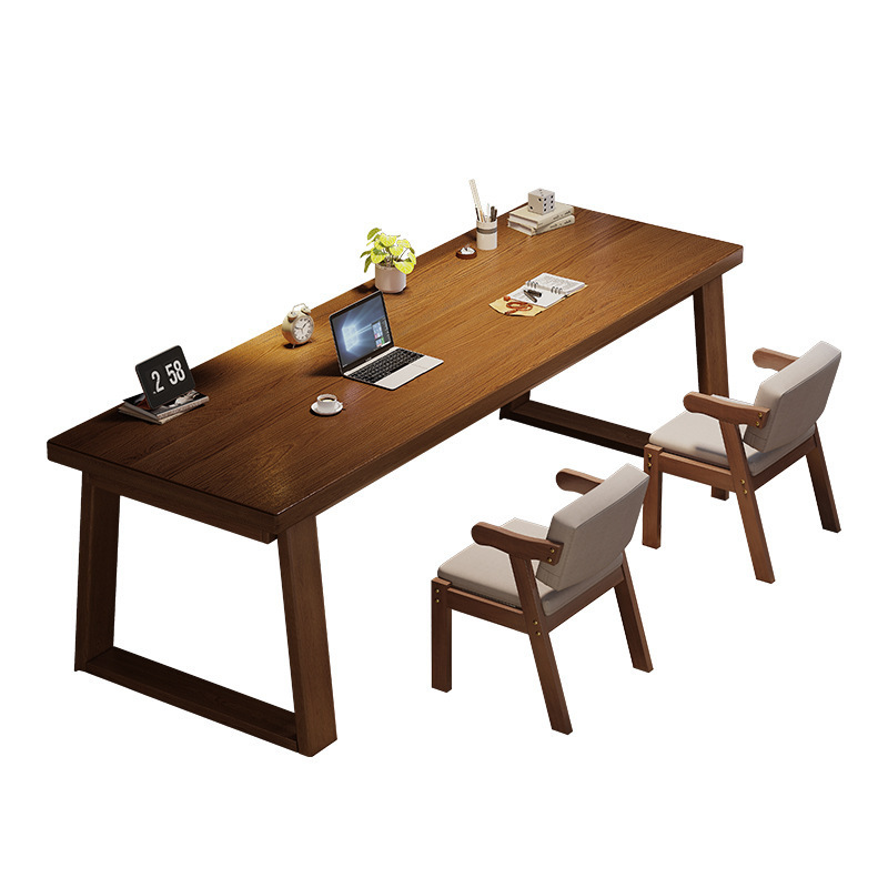 Escritorio de madera maciza, sala de estar, escritorio de computadora de oficina para el hogar para adultos, tira larga simple, escritorio de caligrafía grande, escritorio de escritura, banco de trabajo