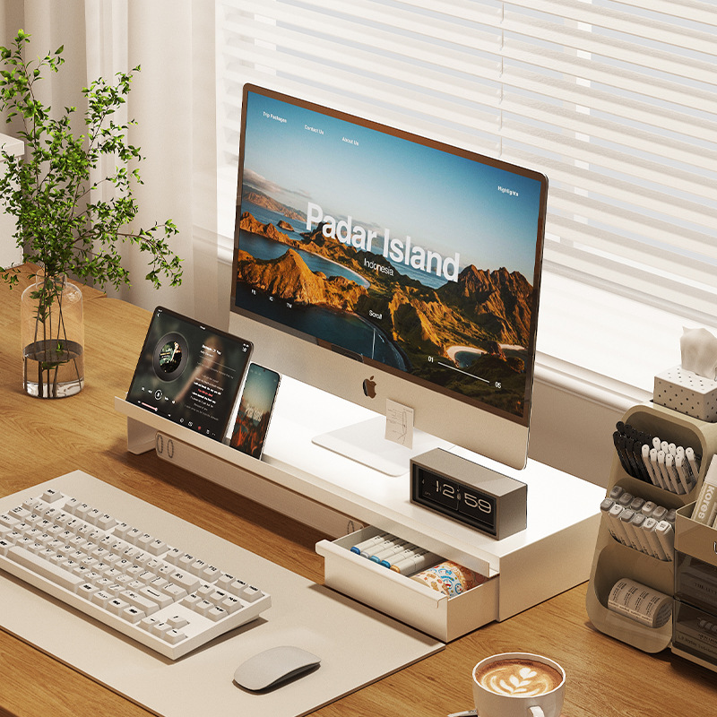 E-Sports Screen Desktop Computer Monitor Stand with Charging and Storage Shelf with Drawer for Office Use, Cross-Border Japan and Korea