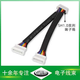 SH1.0双排端子线智能电子锁连接线双排SH1.0一拖二端子连接线束