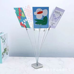Multiple Card Holder Metal Notes Holder Message Holder 8 Head Photo Holder Vertical Desktop Ornaments Card Holder