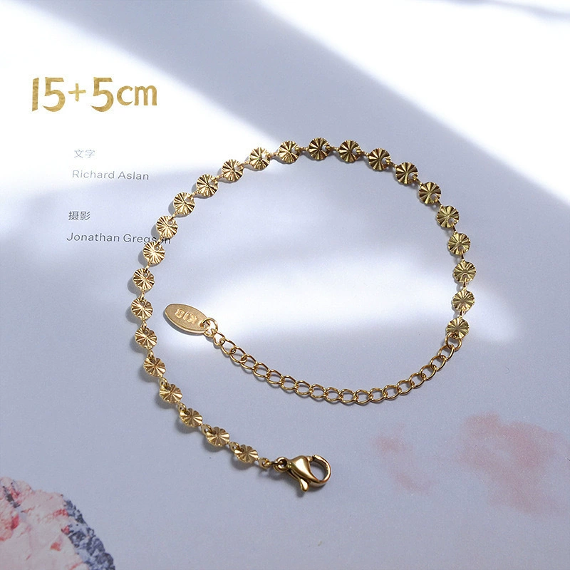Универсальный золотистый браслет из нержавеющей стали, не тускнеет, 18 карат