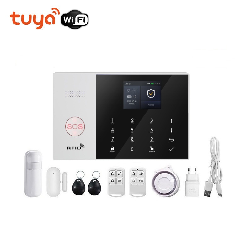 涂鸦WiFi+GSM智能家居报警器系统Tuya无线远程手机App防盗报警器