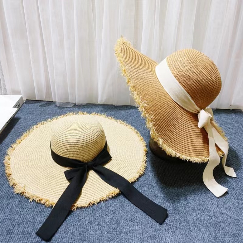 Women's Elegant Simple Style Solid Color Bow Knot Wide Eaves Straw Hat display picture 6