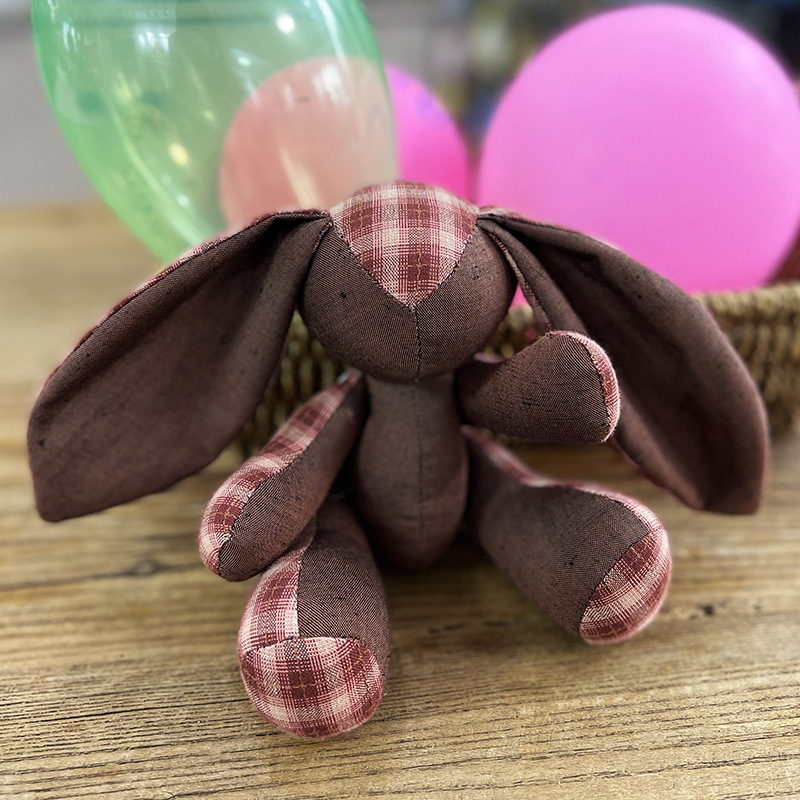 Patchwork creativo conejo muñeca Lu bordado hecho a mano material de bricolaje Paquete de regalo de los niños decoración del hogar grandes orejas de conejo