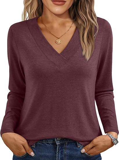 Amazon transfronterizo V-collar camisa de manga larga otoño / invierno 2025 nuevo comercio exterior ropa casual de mujer cintura camiseta de punto image 7