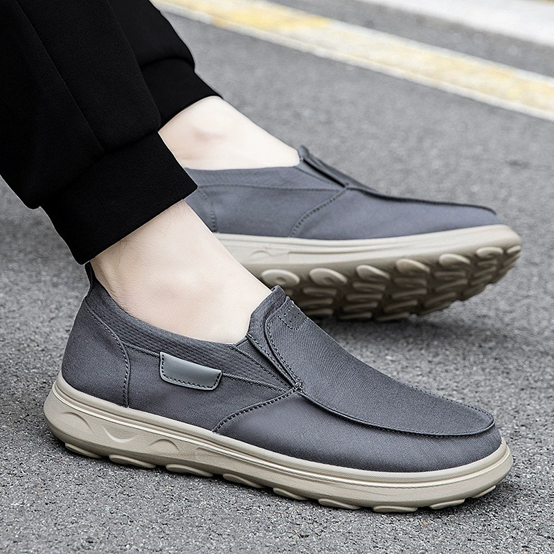 2025 новых мужских повседневных лоферов с широким носком, легких и износостойких, с технологией Fly-Knit для комфортной носки