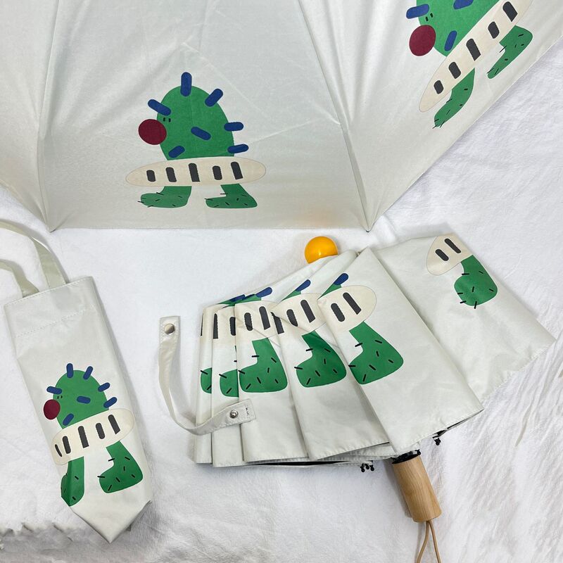 Cactus self-healing yellow ball dual-purpose women's sunscreen UV-protection folding sunshade cost-effective umbrella