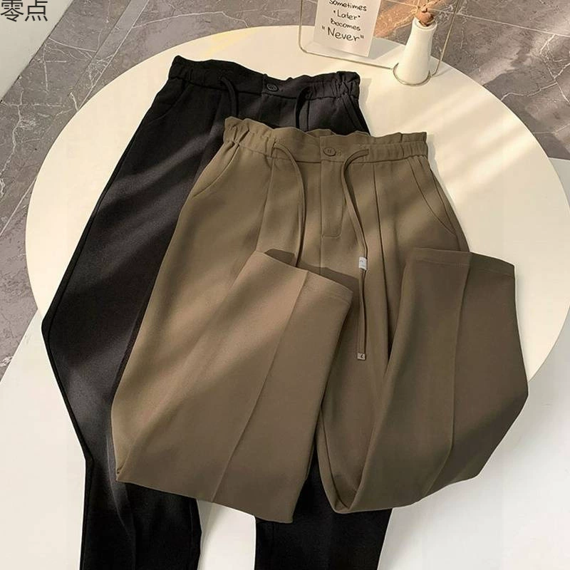 Плюс размер 150kg повседневные широкие брюки из ледяного шелка с высокой талией для женщин, летние свободные утягивающие прямые длинные брюки, модные 2