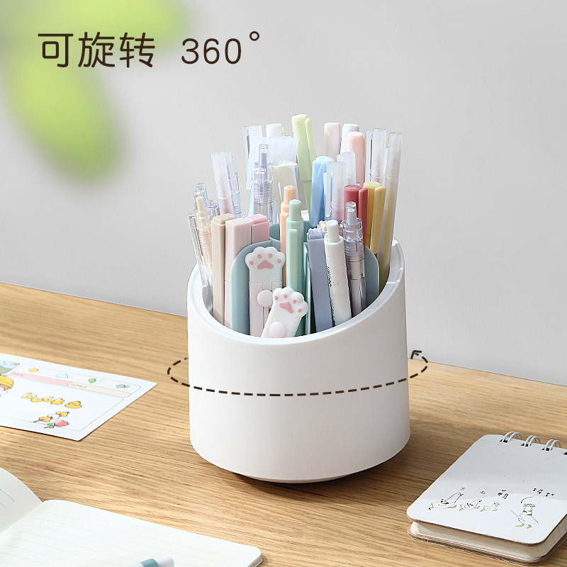 originality storage box Cosmetic brush Shelf 360 rotate pen container student desktop Office Stationery Storage bucket