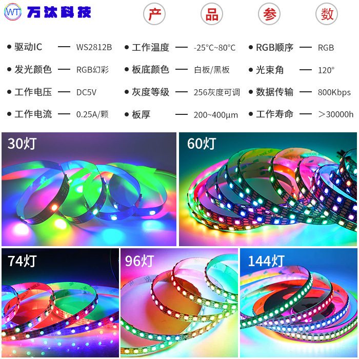 ws2812b ライトストリップ LED ライトストリップ 5050 ファントムライトストリップ 5v マース流水ライト防水内蔵 ic プログラマブル|undefined