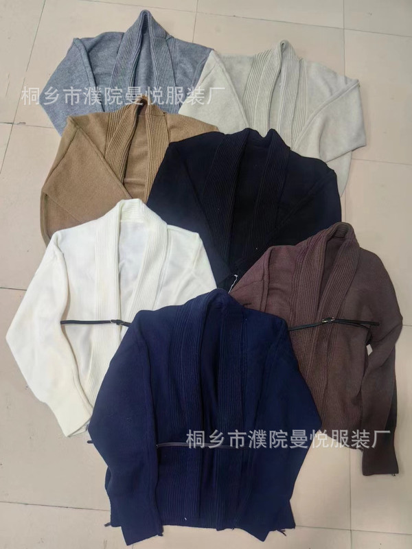 跨境欧美女装 2025秋冬宽松休闲纯色针织开衫女配腰带毛衣外套女|undefined