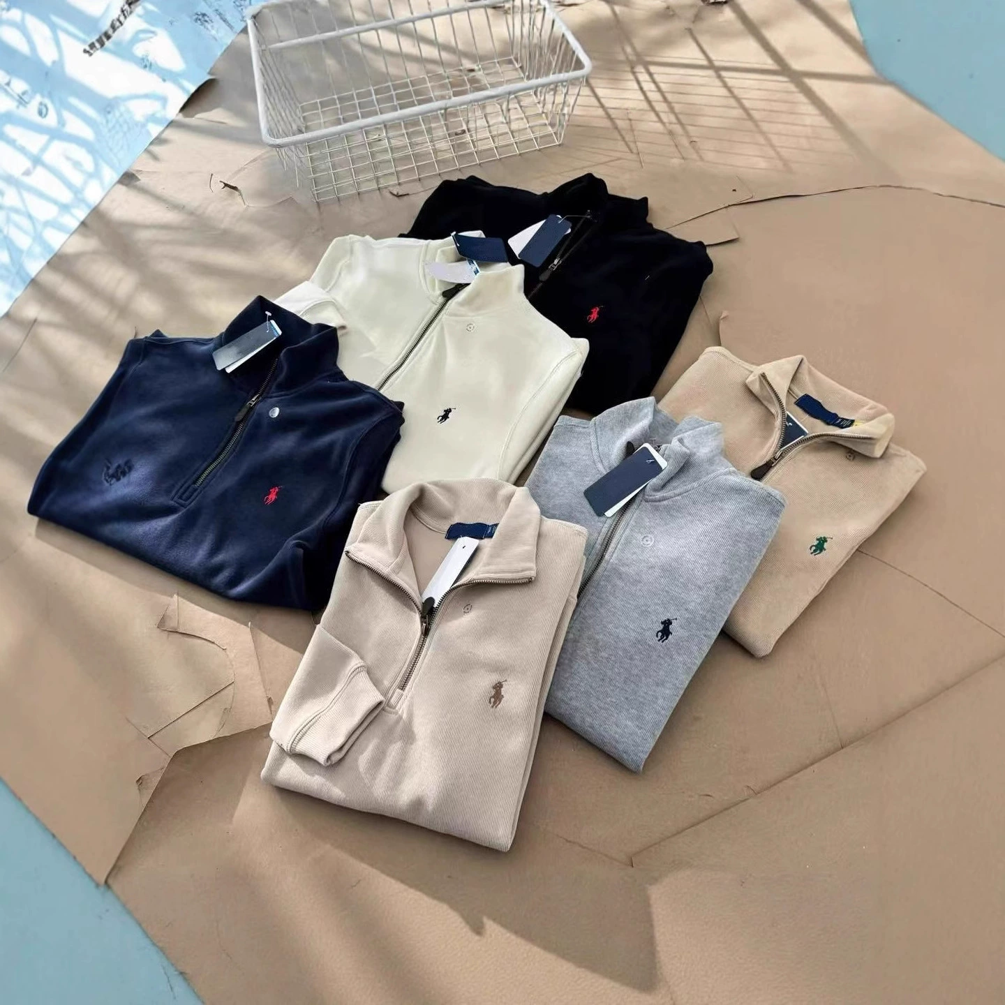 Оригинальная этикетка, сканируемая вязаная водолазка с вышивкой пони на молнии, осенне-зимние топы с длинными рукавами для мужчин и женщин