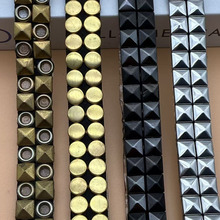 厂家批发双排背烫胶按爪圆方形爪方钉形钉铆钉气眼DIY箱包服饰