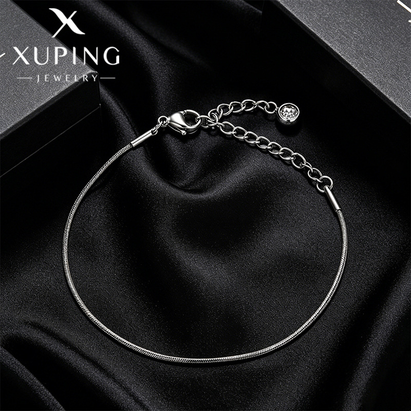Xuping pulsera de acero inoxidable simple de moda cadena europea y americana personalidad transfronteriza hip-hop fría pareja joyas al por mayor