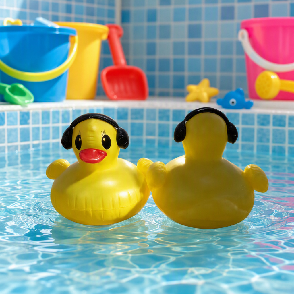 In-stock PVC inflatable rubber duck toy, water-based light-up toy, indoor and outdoor.