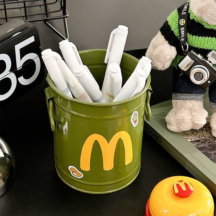 厳選されたマクドナルドのかわいいペンホルダー、レトロな高価値のパーソナライズされた装飾品、学生デスクトップオフィス文具収納ボックス|undefined