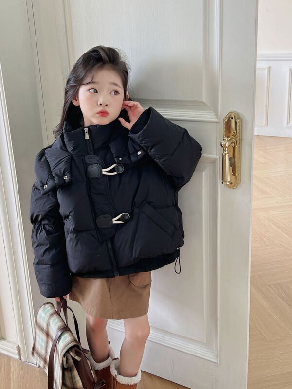 女童仿羽绒服2025冬装新款女孩加厚绒丝棉服外套儿童短款上衣防寒|undefined