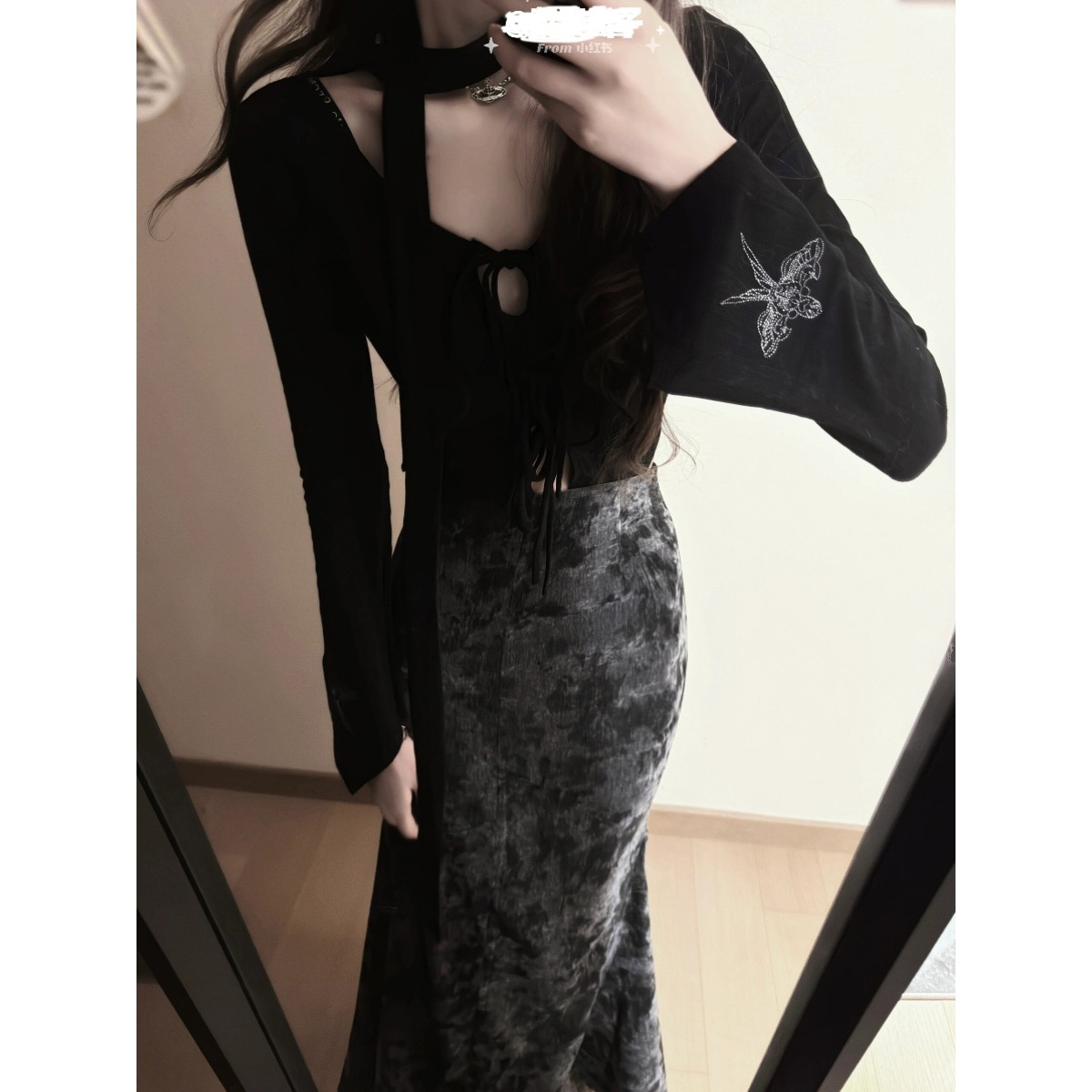 2025秋季穿搭一整套今年流行漂亮感新中式国风连衣裙子两件套装女