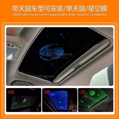 Geely ambient lighting: Xingrui, Xingyue L, Emgrand, Binyue, Boyue L, Binyue COOL, Borui, Haoyue L, Jiaji, ICON (Panel (Dashboard) işıqlandırması) - single-sunroofstarry-sky-film
