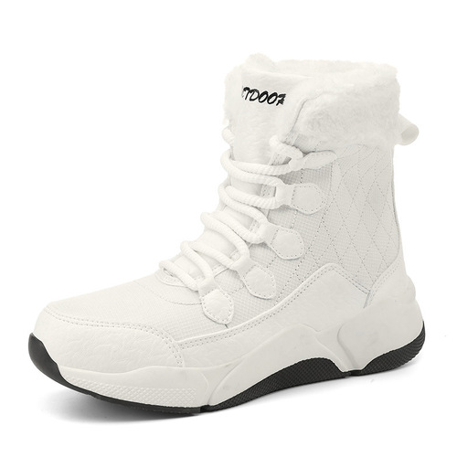 Northeast large cotton winter outdoor snow boots for women with velvet and thickened to keep warm cotton shoes waterproof and anti-skiing town tourism ski boots