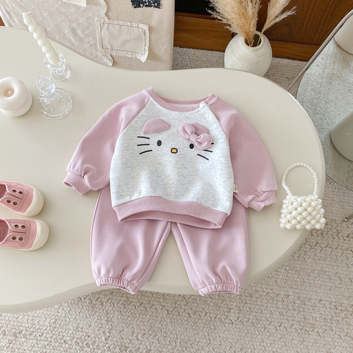 Set of Autumn Outfits for Baby Girls - Cute and Charming Baby Girl Two-Piece Sweatshirt and Leggings Set