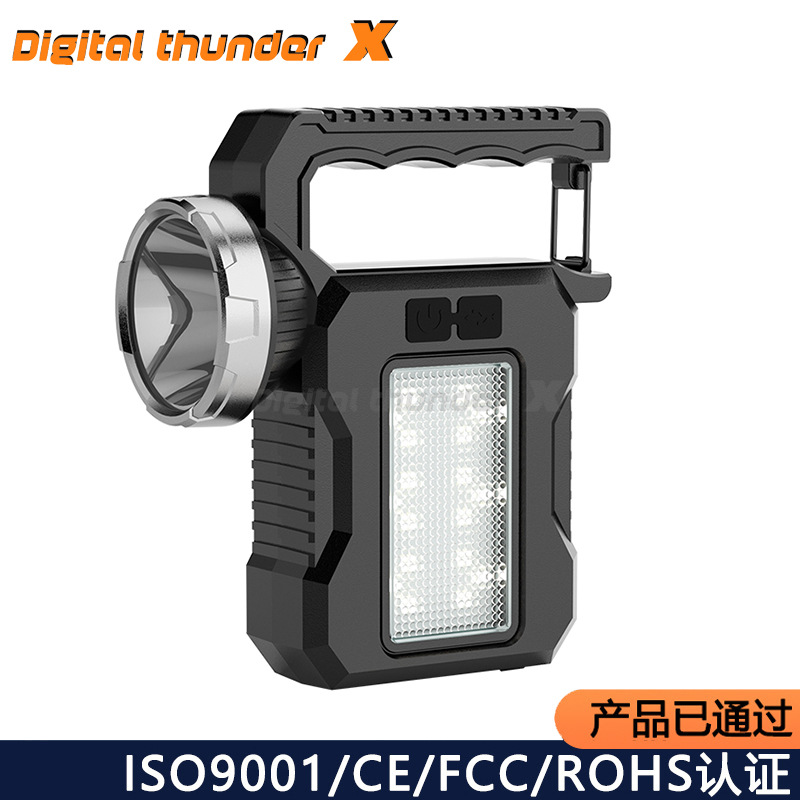 Transfronterizos solar LED lámpara portátil USB cinturón de carga USB linterna de luz intensa al aire libre luz multifuncional de emergencia