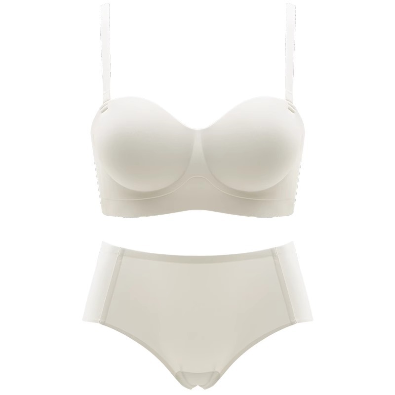 [Wear Cartoon Chest] Strapless Underwear Women's Gathering Non-slip Small Chest Large Summer Traceless Bra