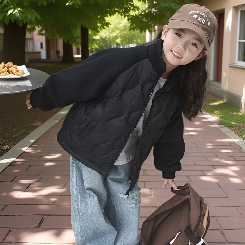 儿童轻薄羽绒服新款2025女童冬季男童拼接中大童鸭绒保暖外套