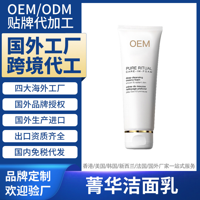 Foreign Cosmetics Factory Processing Jinghua Facial Cleanser Facial Cleanser Overseas Cross-Border Manufacturer Custom Oemodm