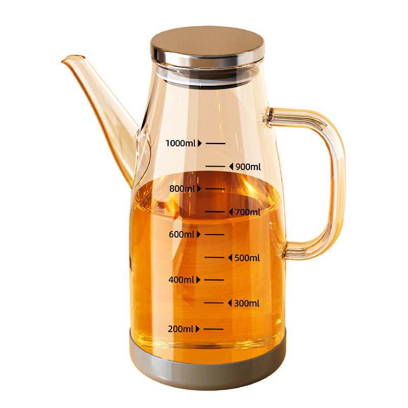 botella de aceite de vidrio de alto silicio borosilicato botella de aceite a prueba de fugas de cocina doméstica no colgar botella de aceite condimento envasado botella de aceite gran tanque de aceite