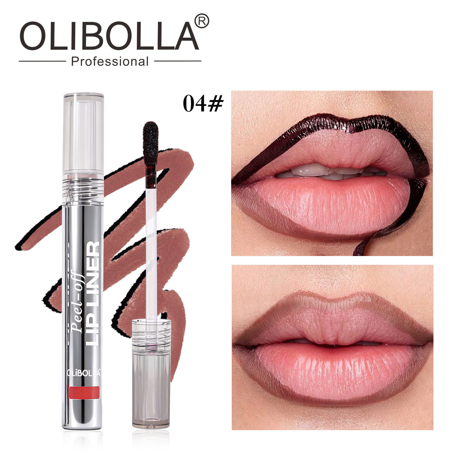 Explosiones transfronterizas OLIBOLLA lápiz de lápiz labial mate, guarnición de labios fácil de color, línea de gancho de peeling tipo LIP LINER