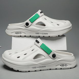 Croc Shoes Men's Summer Outer Wear Casual Boys' Sports Internet Celebrity Baotou Dual-Purpose Sandals Driving Slippers