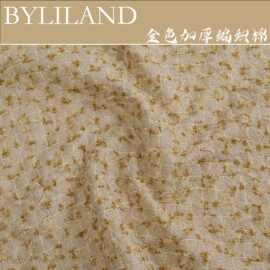 高级感 香槟色夹棉带流苏 小香风刺绣 设计师手工diy面料